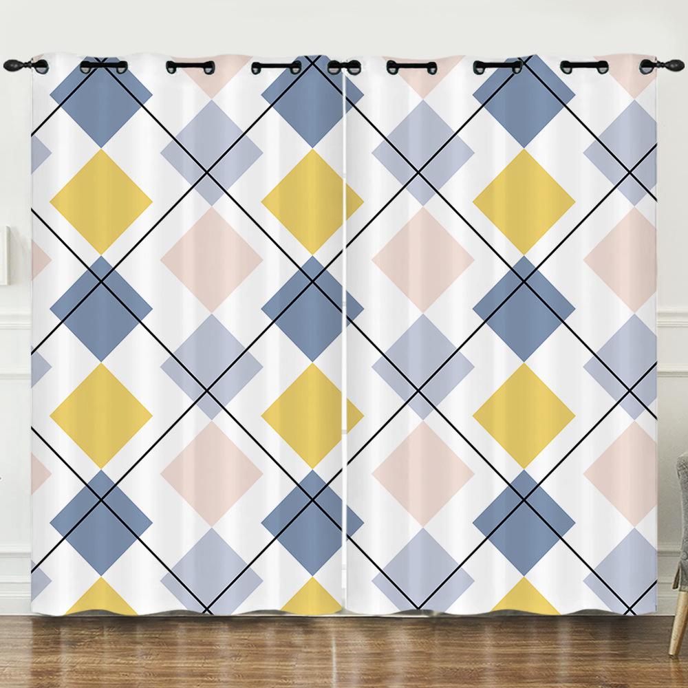 Curtain Ethnic Style 3D Digital Printing Blackout Curtain Punching