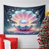 Glowing Pearl In Iridescent Shell Pattern Wall Hanging Tapestry Decorative Tapestry Home Decor for Bedroom and Living Room