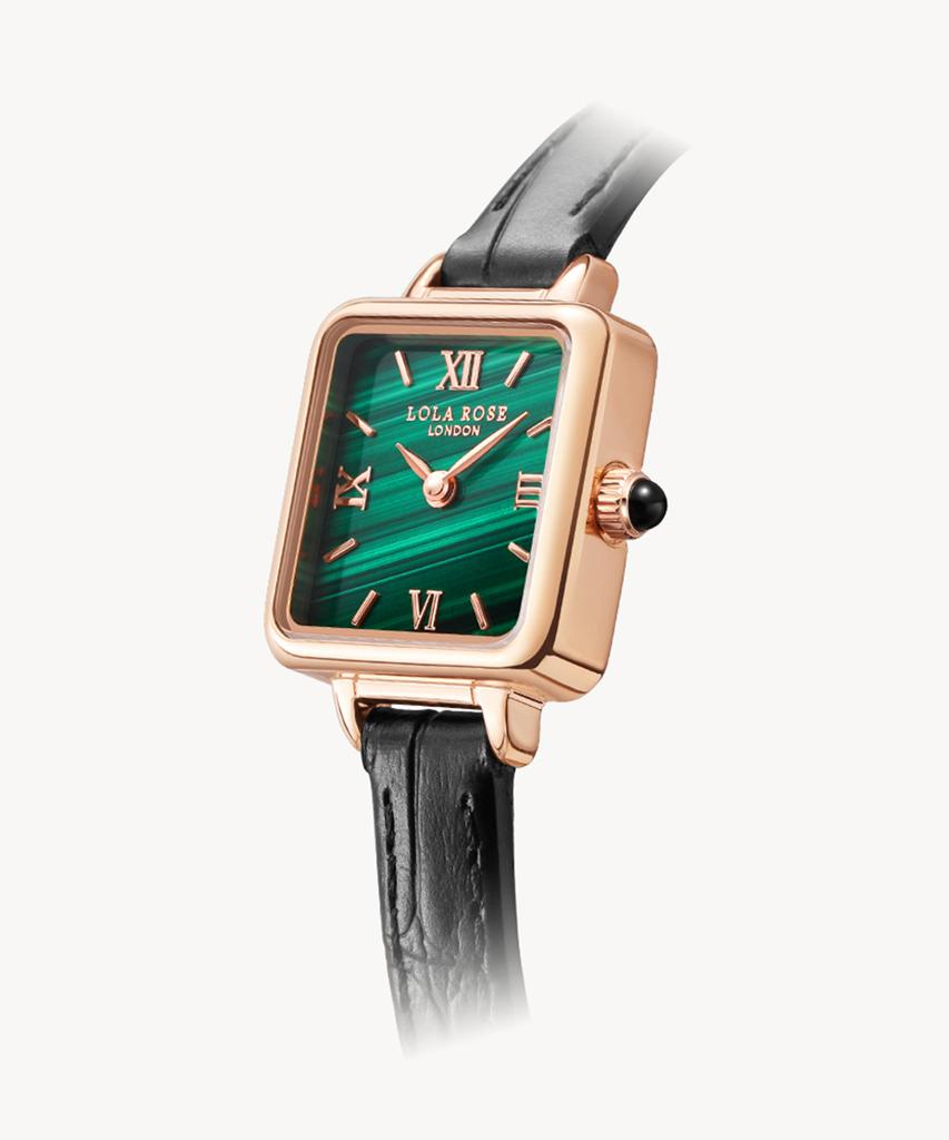 Lollalojeu Cube Malachite Women'S Leather Watch