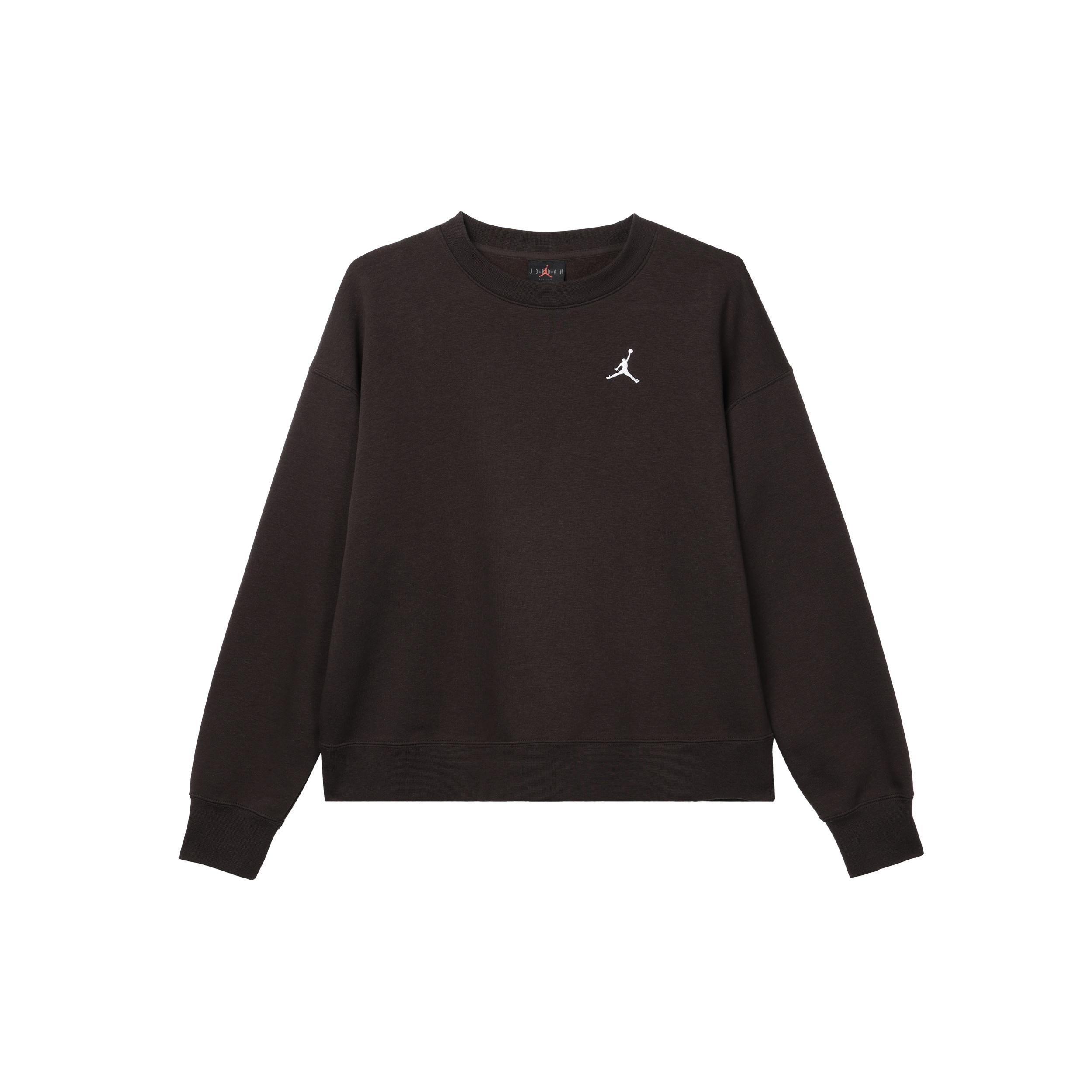 (WMNS) Air Jordan Brooklyn Fleece Crewneck Sweatshirt Asia Sizing Brown Women s FN4492-220 L