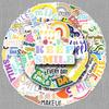 51 Smile Every Day Doodle Stickers: Personalize Your Phone, Water Bottle, or Computer with English Phrases