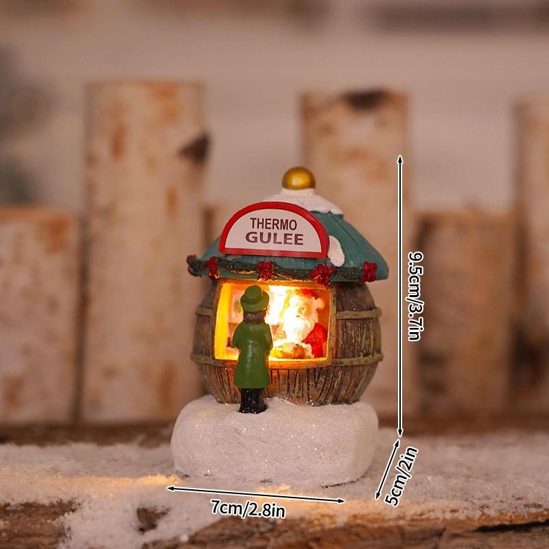 Christmas Home Decoration Xmas Desk Accessories House Micro Landscape Santa Claus Figure Christmas Gift for Women Girls