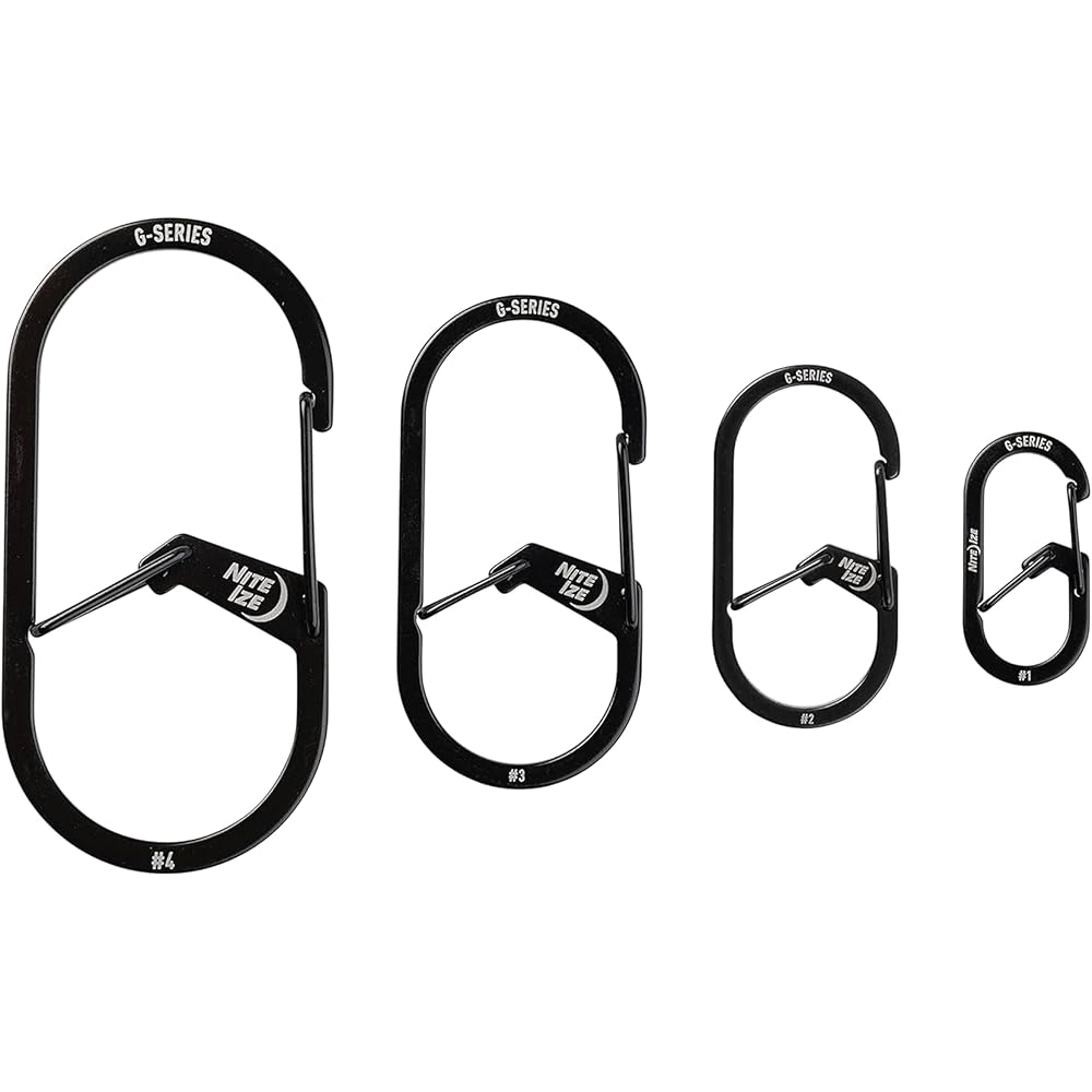 Nite Ize G Carabiner #4 Black Lightweight Durable Clip 4.5g