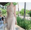 Dongdaemun Slim Backless Camisole with Chest Pads - Sexy and Pure Design for Women