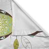 Lunarable Owl Kitchen Curtains   Birds of Woodlands Perching on Tree Branches Animals with Swirls and Flower Designs   Window Drap