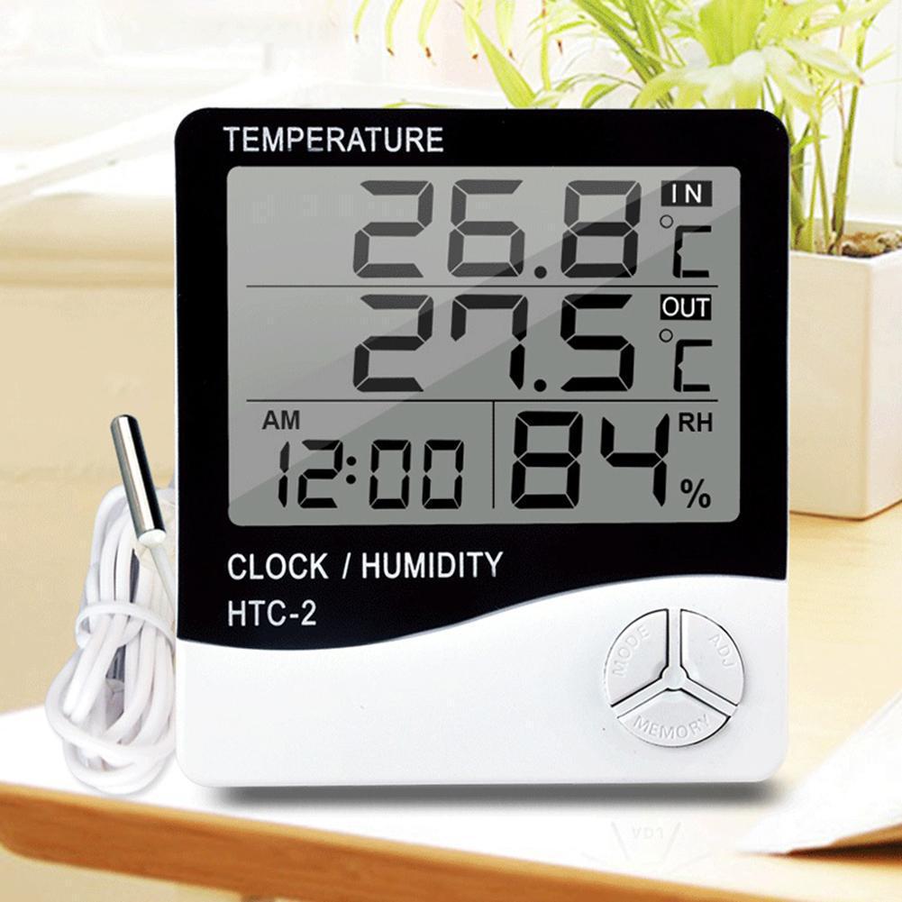 HTC-2 Dual Temperature Thermometer for Indoor/Outdoor, Reptile House, Refrigerator, and Aquarium