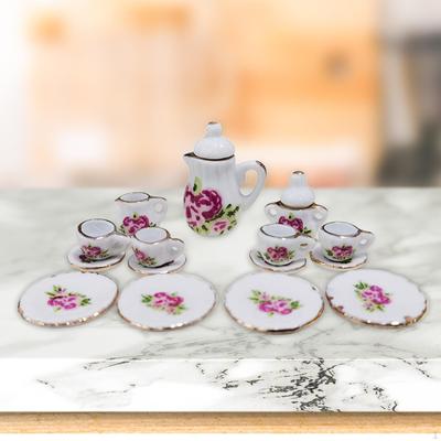 1/12 Dollhouse Miniature Porcelain Tea Cup,Living Room Micro Landscape,Kitchen Life Scene Home Mini