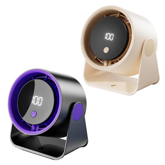 Portable Turbo Desk Fan 100-Speed Adjustable Table Fan with LED Display USB Rechargeable