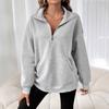 2025 Euro-American Cross-border Half-zip Long-sleeve Loose One-piece Hoodie for Autumn/Winter