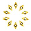 DCMT070204 DCMT21.51 Carbide Turning Inserts, DCMT Insert Mutilayer Coated Lathe Replacement Inserts for Lathe Turning Tool Holder Boring Bar, 10