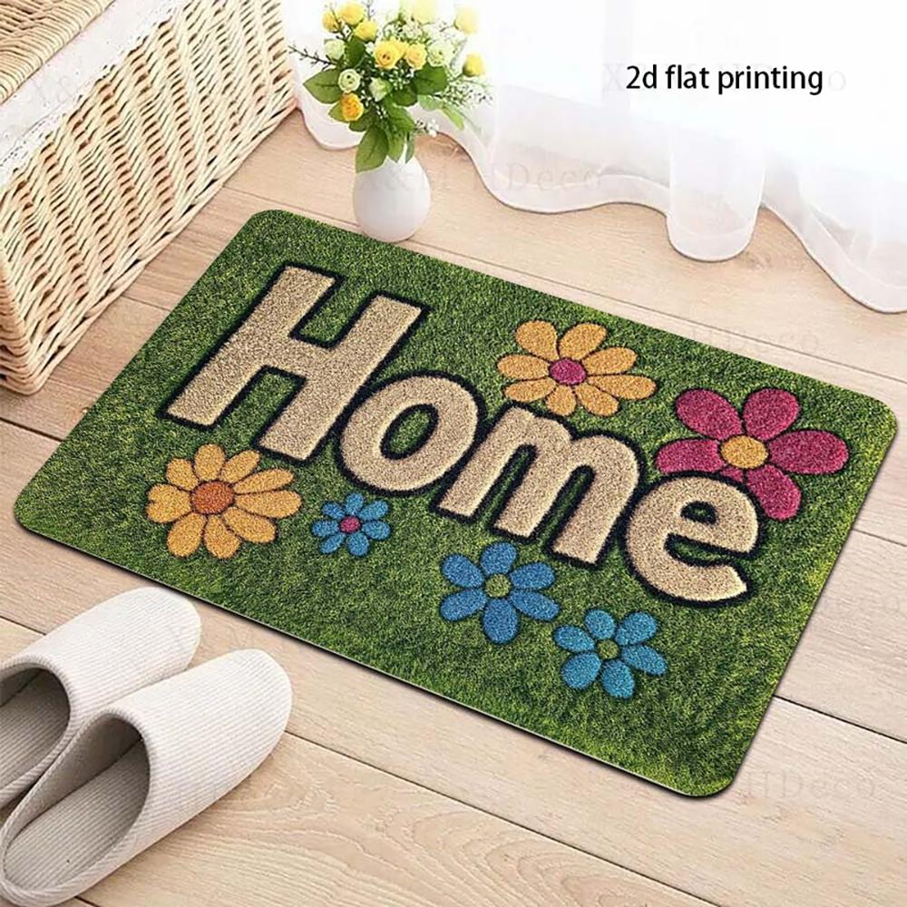 2D Flat-1PC Colorful Flower Door Mats for Home , Welcome mats for home decoration.