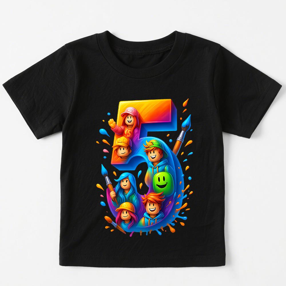 Fashion Roblox Printed T-shirts for Boys and Girls Birthday T-shirt 1 to 9 Years Old Kids T-shirt Casual Short Sleeve Tees Top Children Clothing