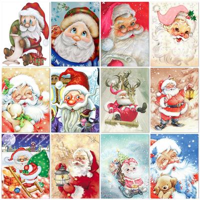 5D-Diamantgemälde, Cartoon-Weihnachtsmann, Diamant-Stickerei, Weihnachtslandschaft, Kreuzstich, Mosaik-Set, Weihnachtsgeschenk, Heimdekoration