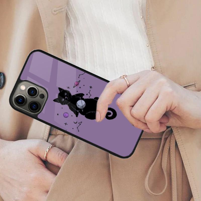 Black Cat Skull Goth Witch Magnetic Phone Case For APPLE iPhone 17 Air 16 14 13 12 Pro Max 15 Plus Wireless Charge MagSafe Cover