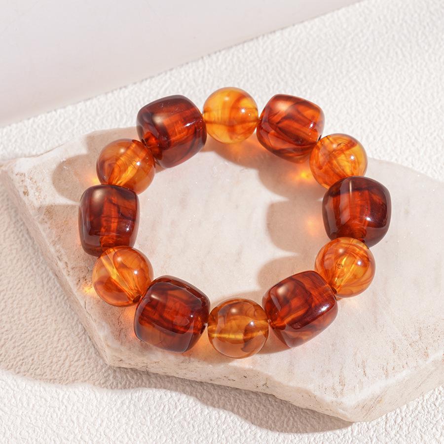 Bohemian Irregular Round Resin Bracelet - Elegant, Versatile Jewelry for Women