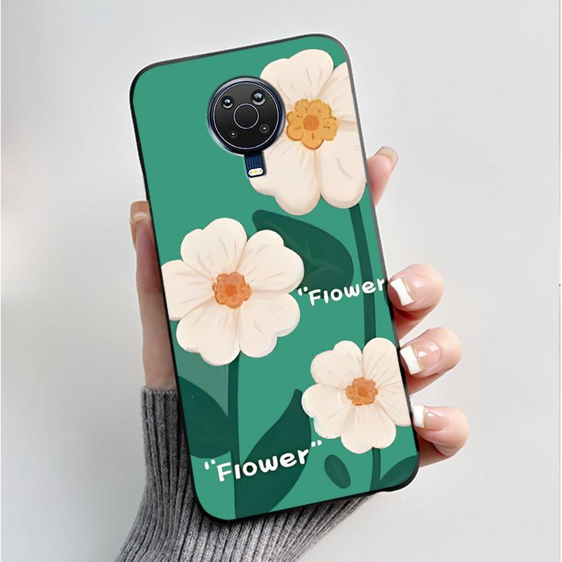 Printed Phone Case For Nokia G10 / Nokia G20 / Nokia 6.3 Fundas Soft Silicone Black Shell Cover Cute Flower Cartoon Casing Coque