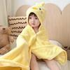Cartoon Baby Hooded Cape Blanket - Soft Coral Fleece for Bath and Snuggle