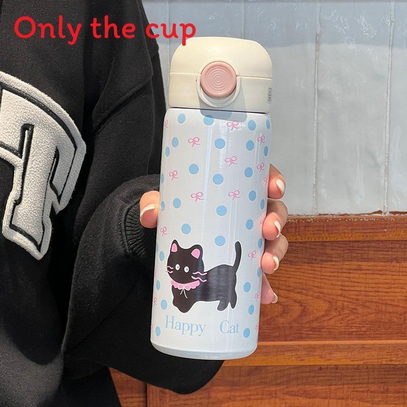 Cat Cartoon Insulated Water Bottle For Kids And Students With Stainless Steel Material