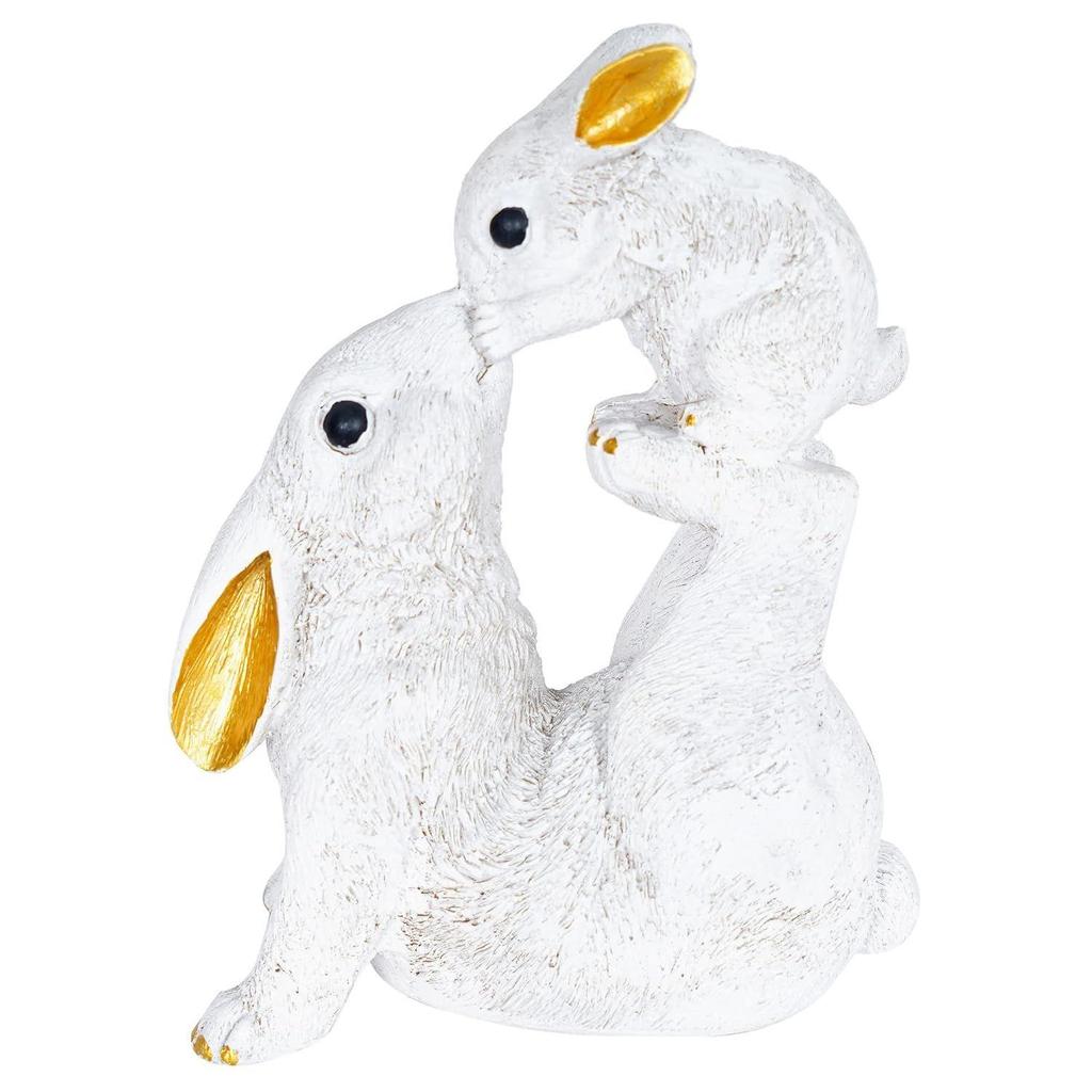 Rabbit Statue with Rabbit Baby Playing Showpiece for Home Decor Showpiece Feng Shui Vastu Items for Good Luck, Wealth and Vastu Animal Decorative