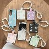 Perlenarmband Handyhülle für Samsung Zflip 7 Klappbares Faltbildschirm für Huawei Pocket 2 Strass Schmetterling