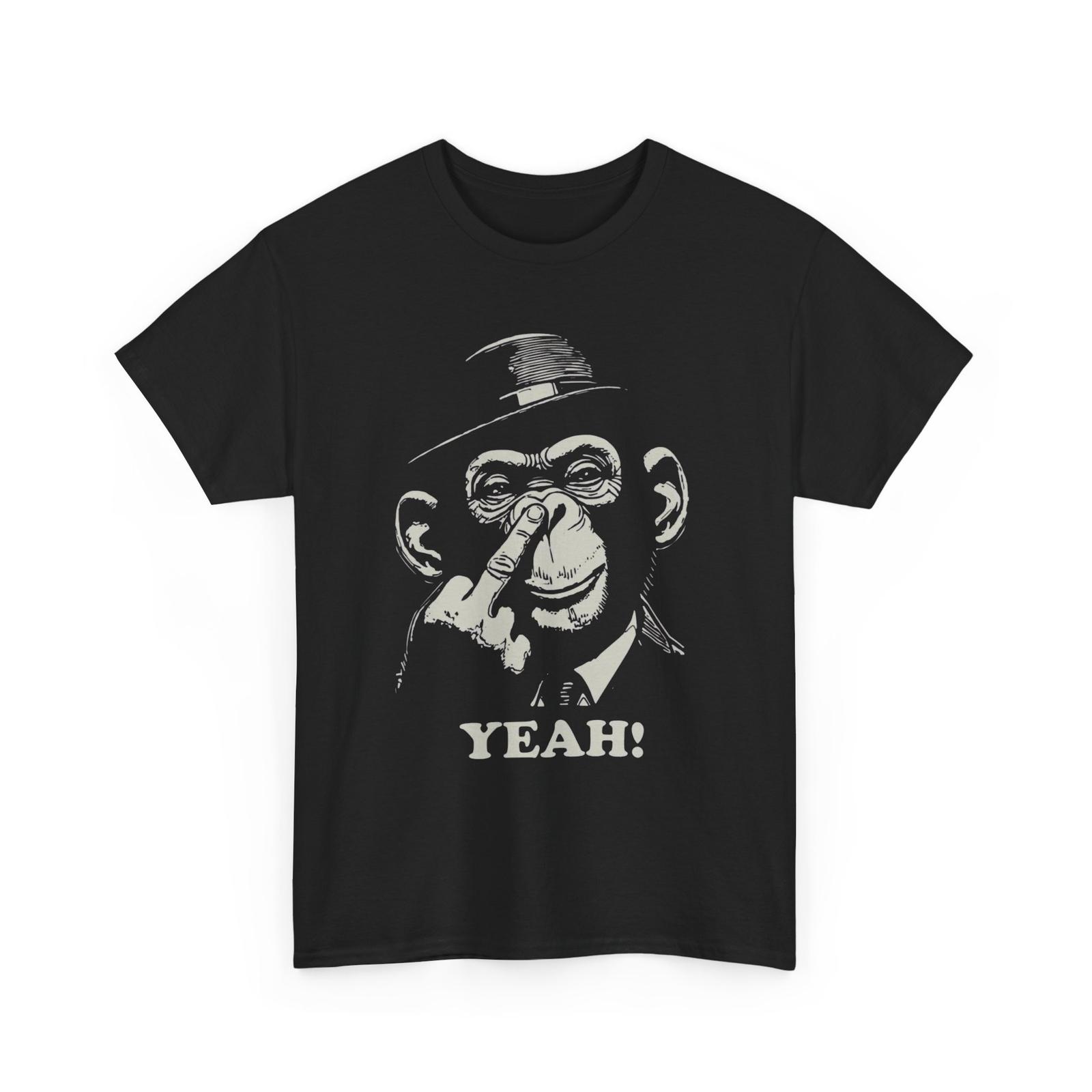 Funny Monkey Tee Cute Animal Graphic Tee Ape Theme T-shirt Primate Lover Gift M