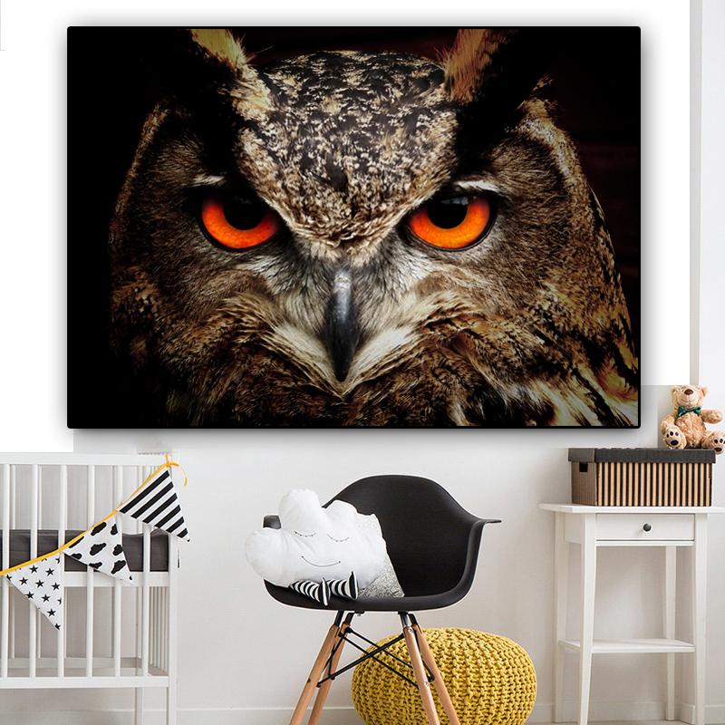 RELIABLI ART Cuadros oczy sowy ptaki zdjęcia zwierząt obrazy na płótnie obrazy ścienne do salonu nowoczesne malarstwo dekoracyjne