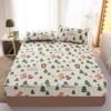 High -Grade Double Queen Size Pure Cotton Printed Bed Protector Cover Quilted Mattress Cover Not Included Pillowcase