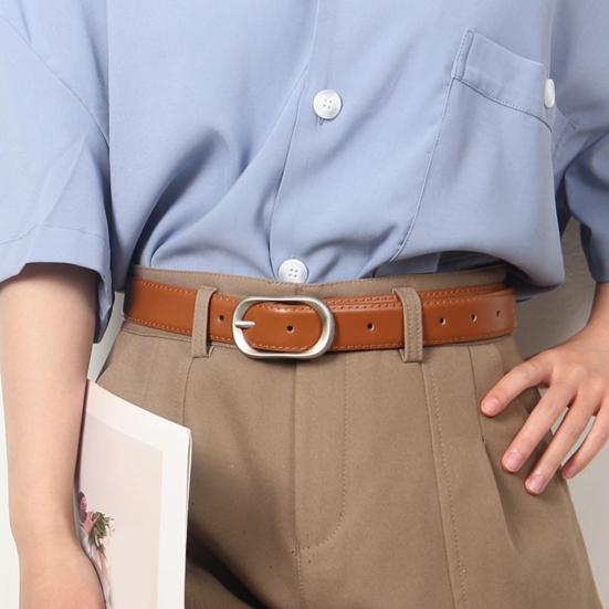 Imitation Leather Women Belt Adjustable Length Pin Buckle Waistband Dress