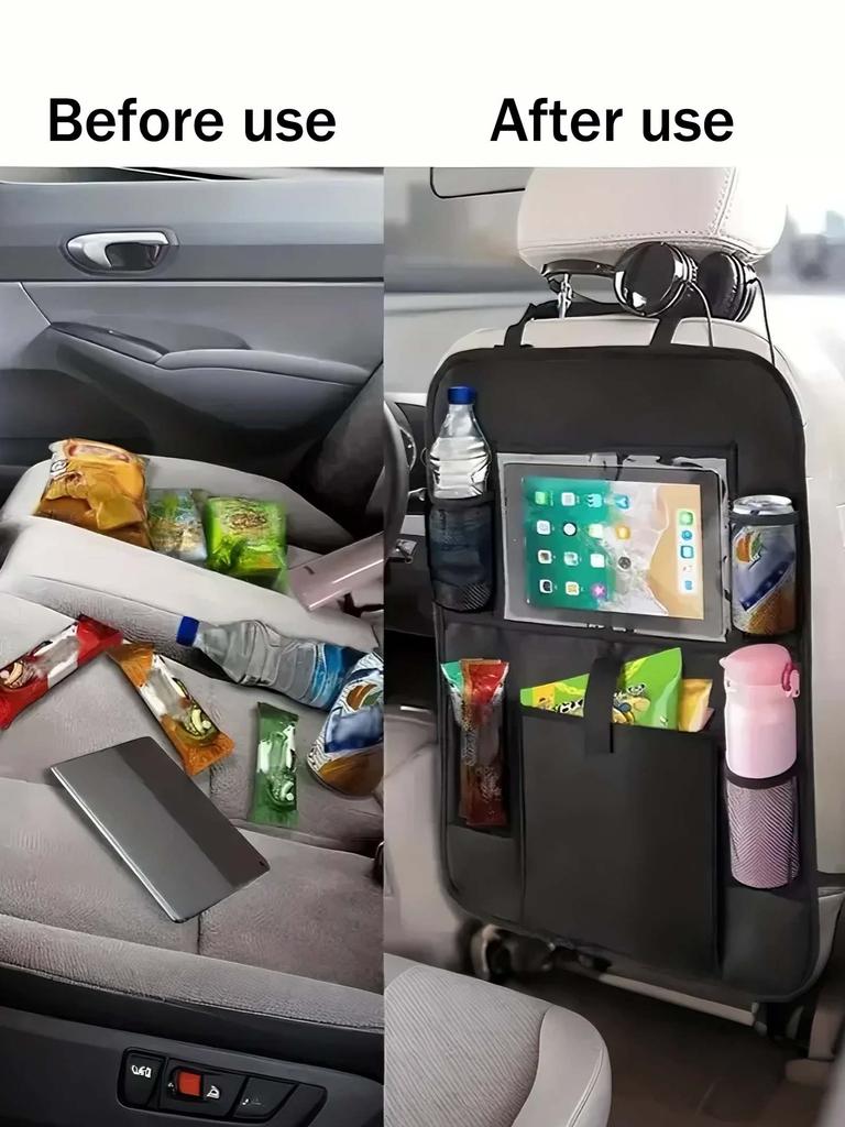 Waterproof & Durable Car Seat Back Organizer, Foldable Rear Seat Hanging Bag, Universal Seat Storage Bag, Car Accessory