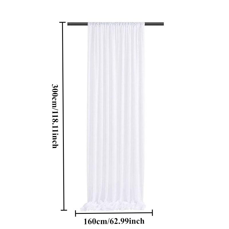White Transparent Tulle Curtains Suitable for Living Room Bathroom, Door and Window Home Decoration and Photography Background