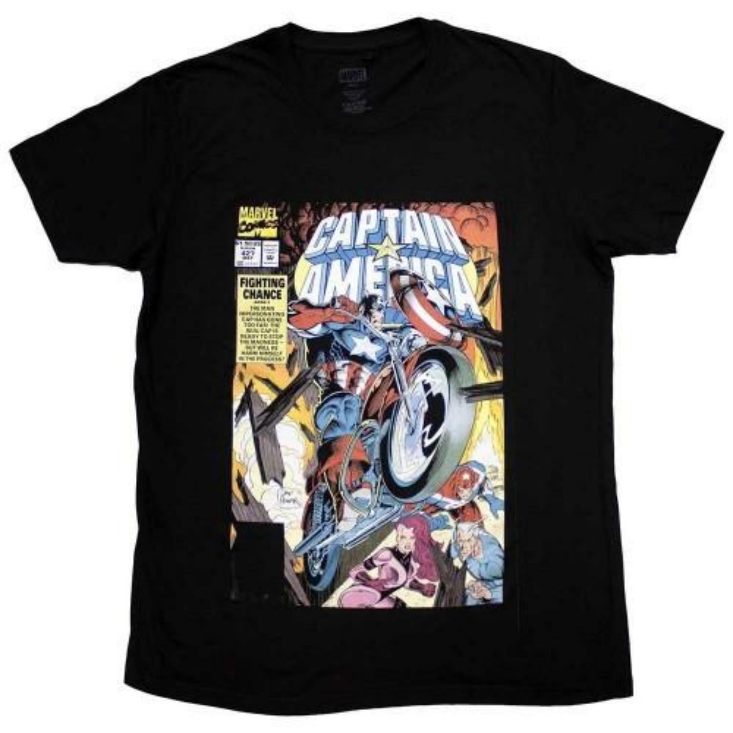 Marvel Comics Unisex Adult Captain America Wheel Comic Cover T-Shirt S разноцветный