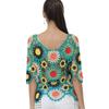 Women's Summer Handmade Crochet Hollow Floral Beach Cover-up Top