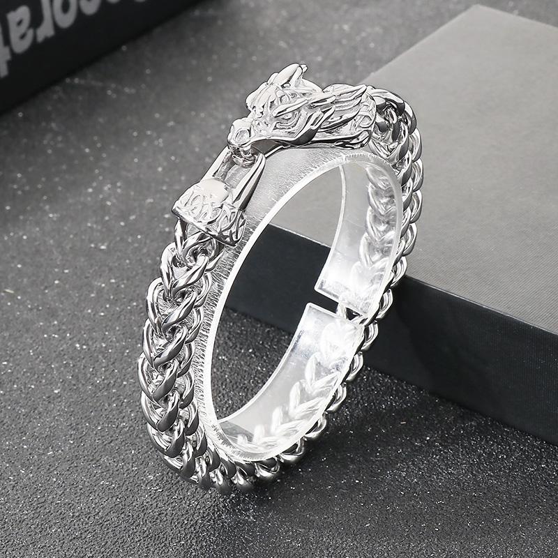 8mm Dragon Bracelet for Men Boy Tennis Chain Jewelry - Stainless Steel 304 - KB204076-MZOZ