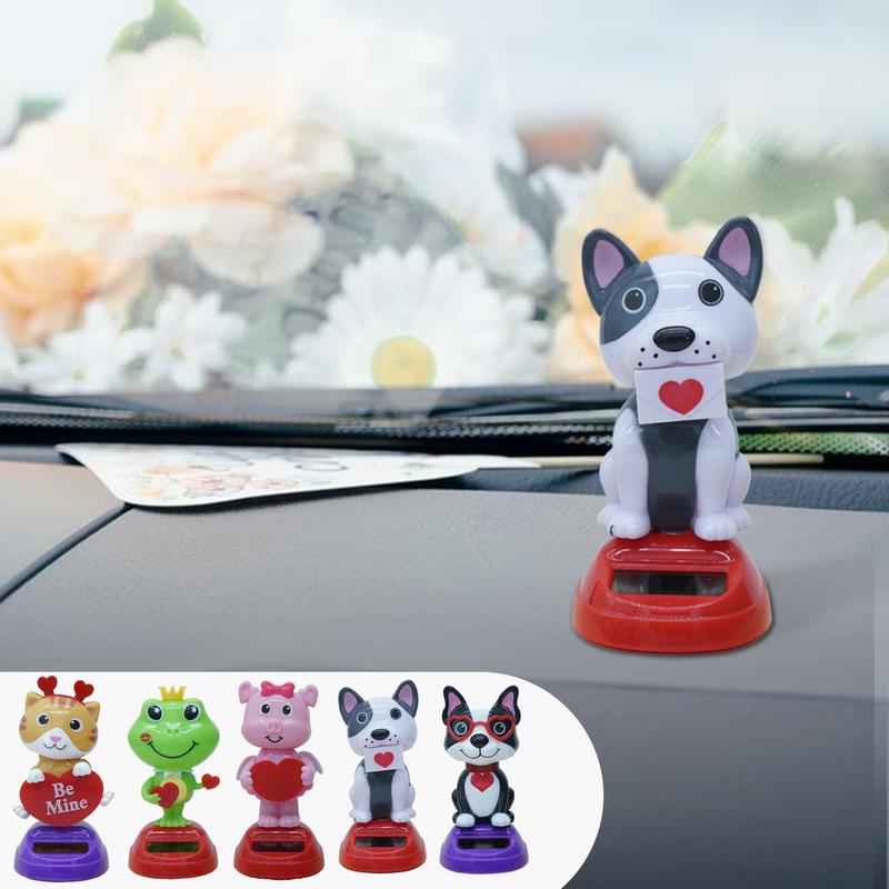 Solar Dancing Toys Decorative Animal Dashboard Ornament Valentine's Day Desk Ornament for Home Decor Car Dashboard Decor Figure