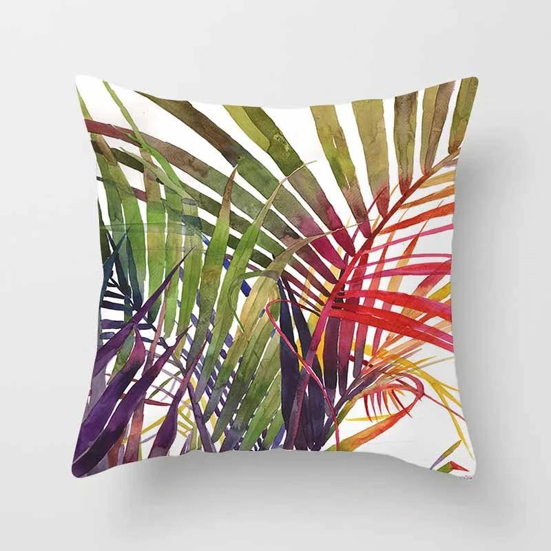 Tropischer Blatt-Kaktus-Monstera-Kissenbezug, 45 x 45 cm, Polyester, Kissen, Sofa, Heimdekoration, Dekoration, dekorativer Kissenbezug