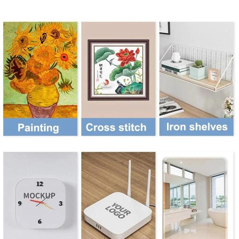 10/20 Pcs Adhesive Wall-Mounted Hooks Poster Photo Frame Clock Hangers Punch Free Screw Hook Kitchen Bathroom Organizer Holders