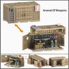 MOC WW2 Militaire Guerre Arme Soldat Accessoires Blocs de Construction Barrage Routier Moto Conteneur Mallette d'Armes Sac d'Armes Jouet en Briques