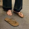 fashion New Summer Trend Flip Flops Casual Beach Flat Sandals Korean Fashion Outdoor Slip on Slippers Solid Simple Beach Shoes
