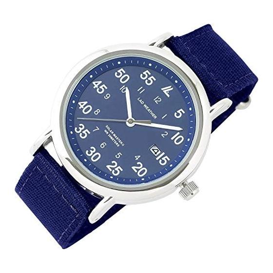 [RadWeather] Men s Watch, Solar Powered Military Watch, No Batteries Required, Men s and Women s Watch (06.Navy x Navy)