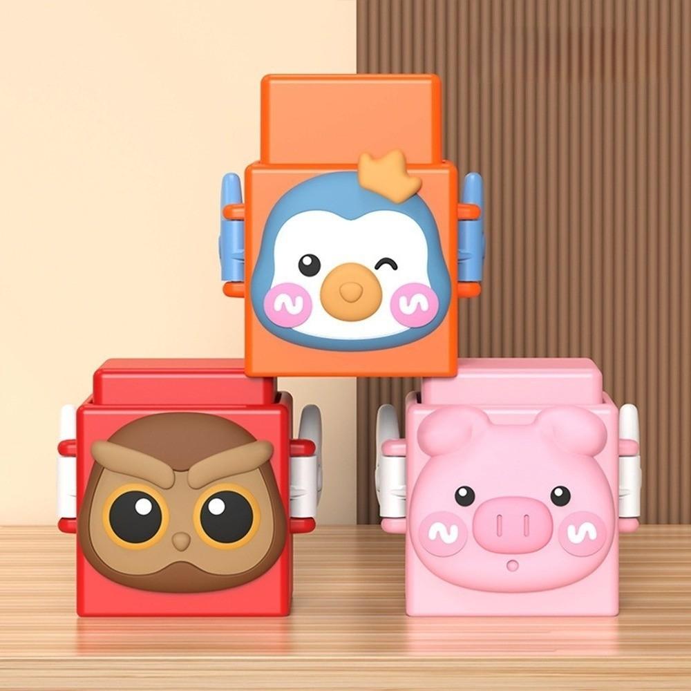 12pcs/set Interactive Learning Stacking Cubes Montessori Animal Blocks Educational Toys Baby Use