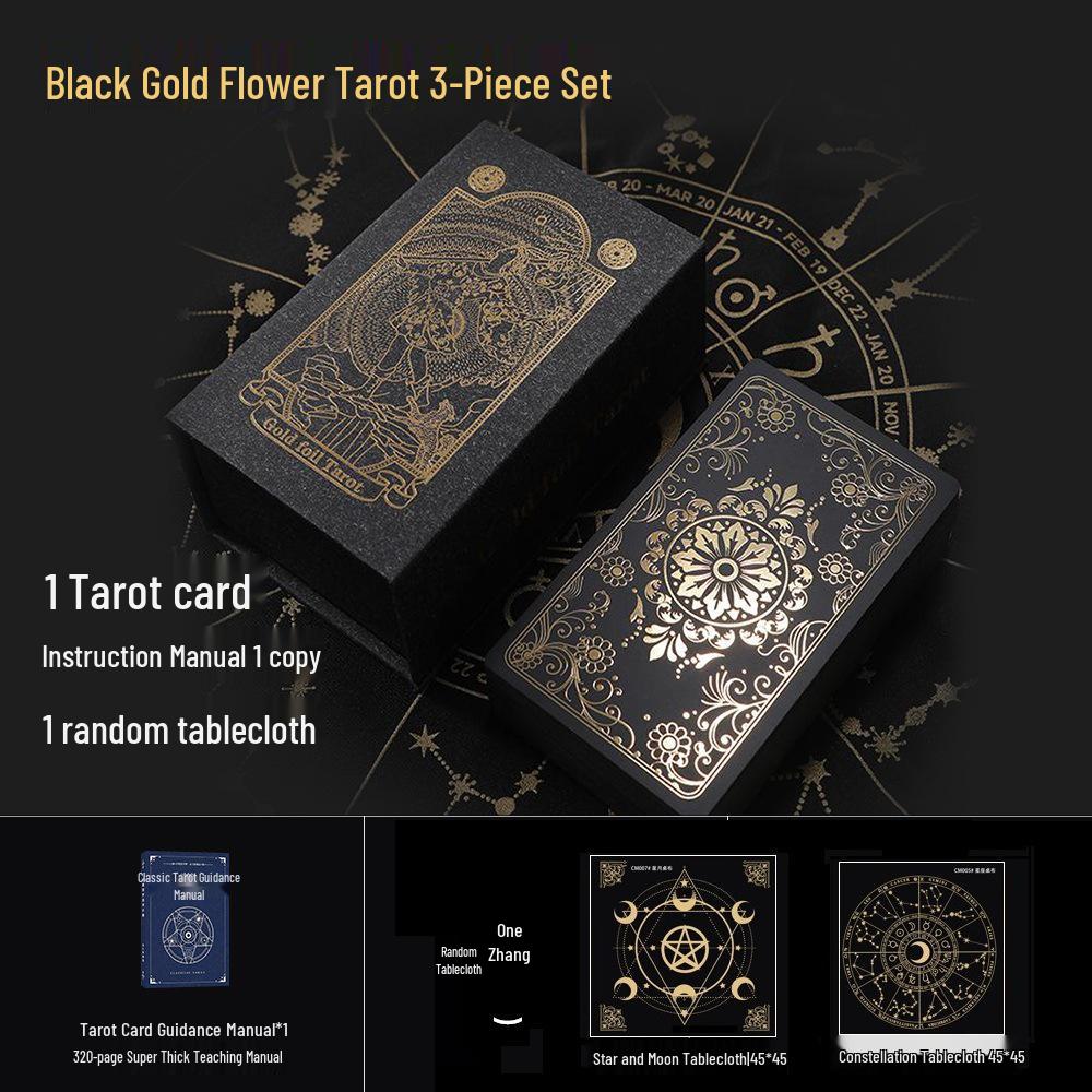 Waterproof Black PVC Tarot Cards - Colorful 78 Card Deck for Board Games