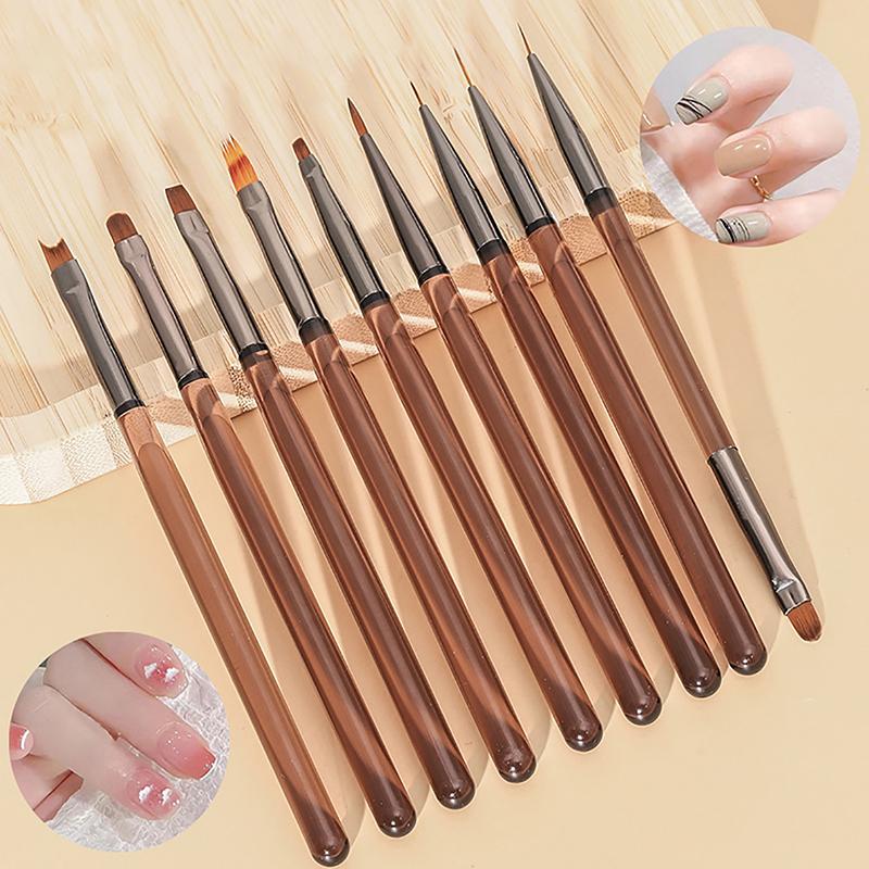 Nail Art Liner Brush Stripe Pattern Painting Brush Acrylic Uv Gel Extension Drawing Carving Pen Diy Manicure Tool Nail Brush