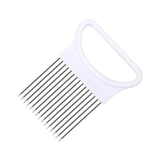 Tăiător de legume din oțel inoxidabil Suport pentru ceapă Tăiător Gadget Instrument de bucătărie pentru acasă