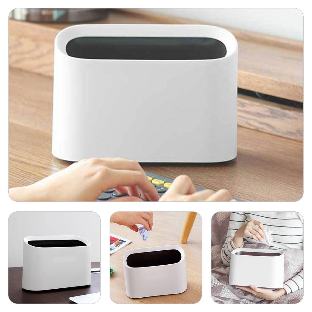 Mini Garbage Cans for Office Countertop Garbage Desk Cans Oval Wastebasket Trashcan Small Pp Bedroom Bin