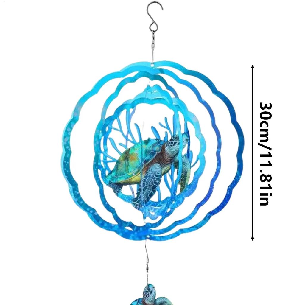 Metal Wind Spinners Hummingbird Turtle Wind Sculpture for Yard and Garden Rustic Hangable Metal Art Decor for Backyard Porch