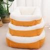 Orthopedic Dog Sofa Bed Fluffy Cat Calming Bed with Raised Bolsters Non-Slip Bottom Washable Warm Pet Cuddle Bed for Small Medium Dogs Cats