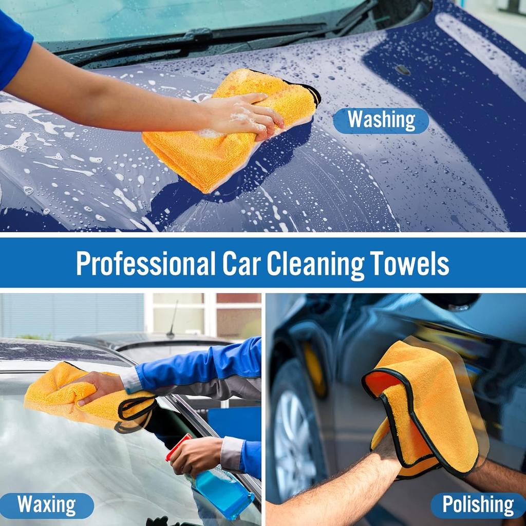 HOMEXCEL Microfiber Towels For Car, Premium Cleaning Cloth Lint Free,Scratch Free, Strong Water Absorption, Car Washing Drying Towel For Household,