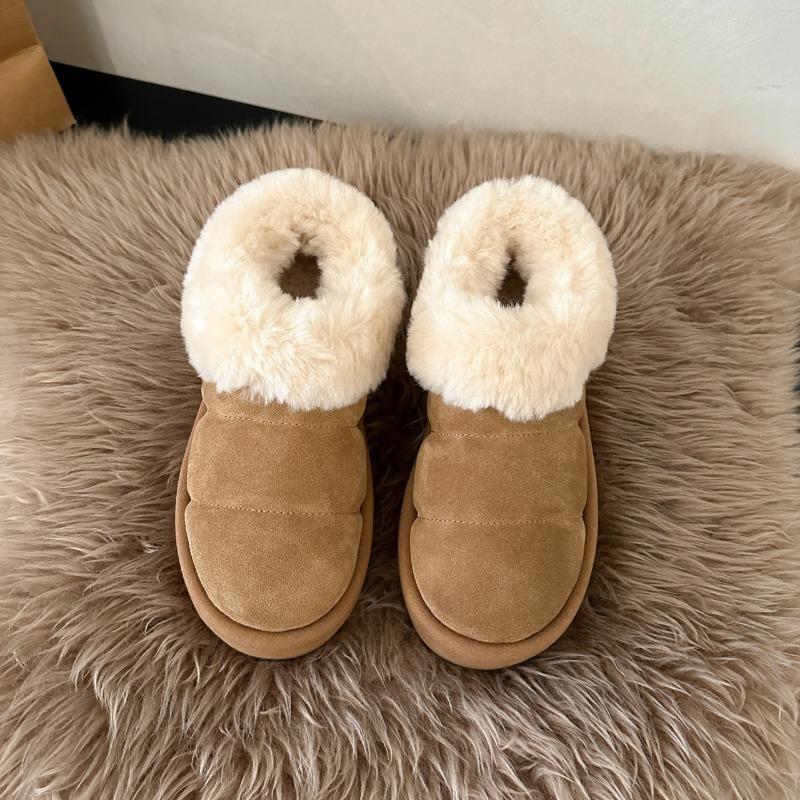 Thick Soled Height Increasing Hairy Snow Boots for Women's Winter New Style with Fur Integrated and Plush Thick Soled Warm Bread and Cotton Shoes