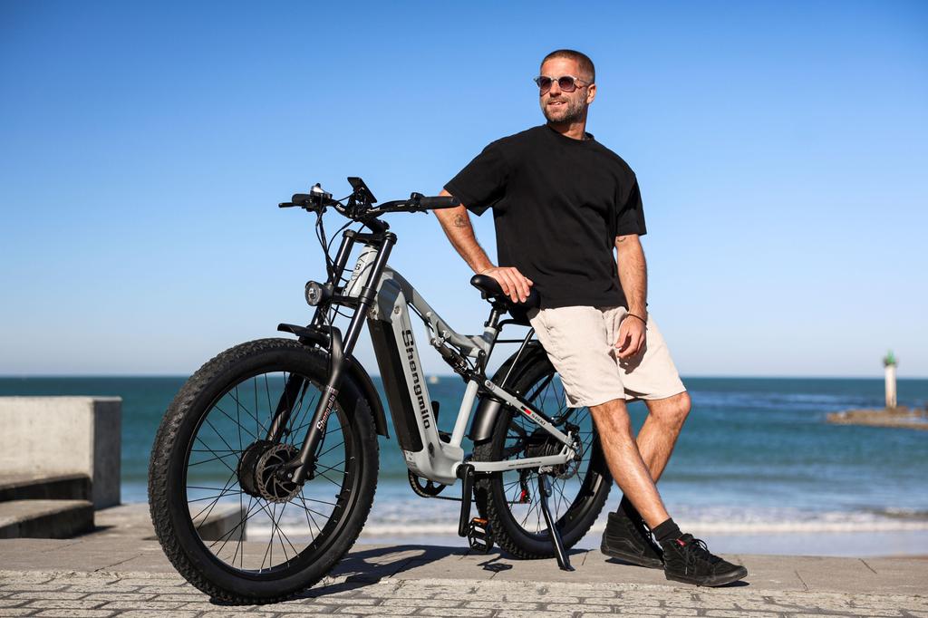 Shengmilo S600 Electric Bicycle 1000W*2 Motors 48V 17.5AH Battery 90km Range 26*3.0 Inch Fat Tire E-bike