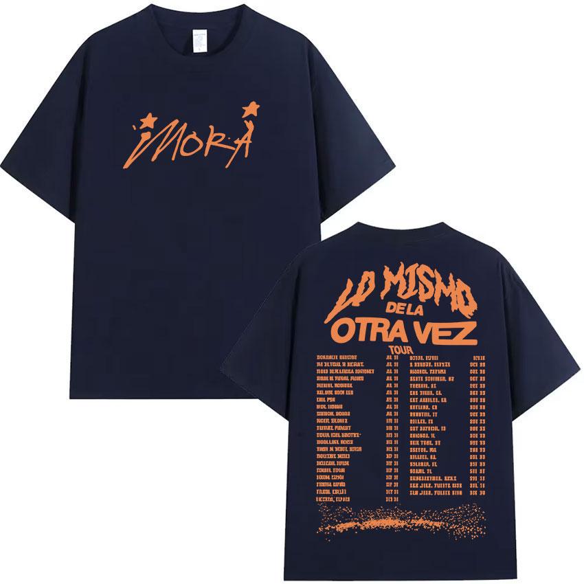 Singer Mora Lo Mismo De La Otra Vez Tour 2025 New Album T Shirts Men Women Summer ONeck High Quality Cotton TShirts Streetwear